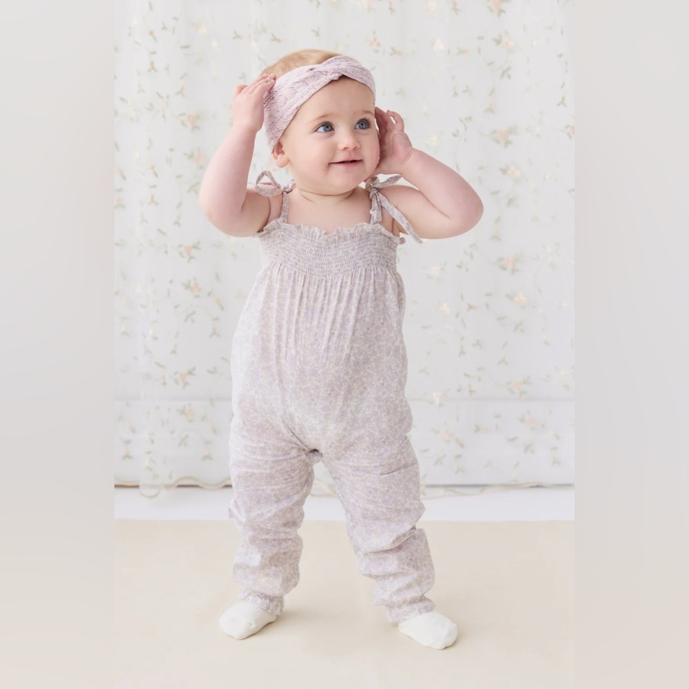 NWT Jamie Kay Chloe Lavender Purple Boho Toddler Floral Summer Playsuit Sz 1